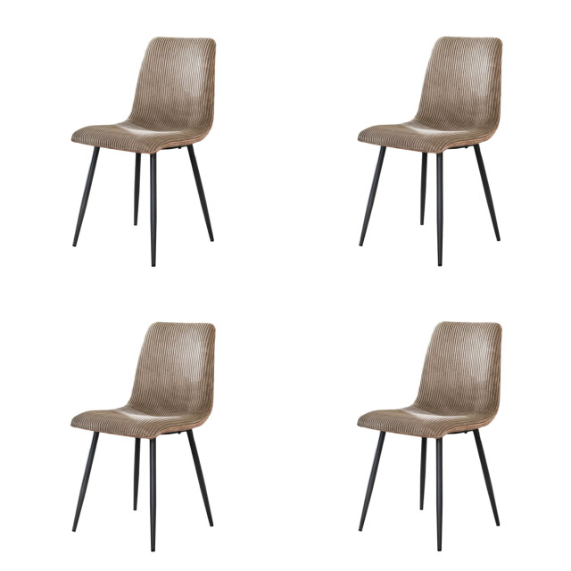 Hoyz stoel rib rock zandkleur set van 4 3183983 large