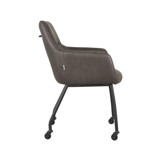 Label51 Eetkamerstoel lenny antraciet micro suede set van 2 3183502 large