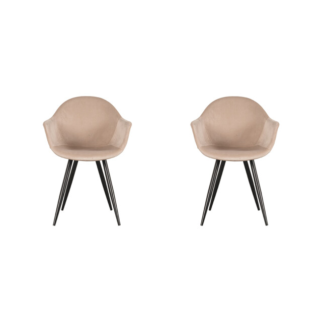 Label51 Eetkamerstoel forli zand fluweel set van 2 3183524 large