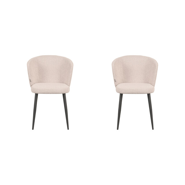 Label51 Eetkamerstoel wave naturel boucle 60x58x85 cm set van 2 3183704 large