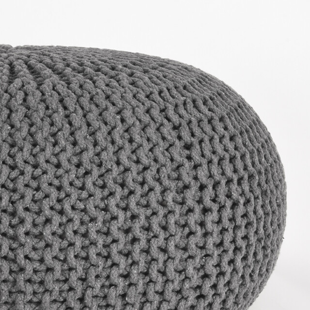 Label51 Poef knitted donker katoen l 3183243 large