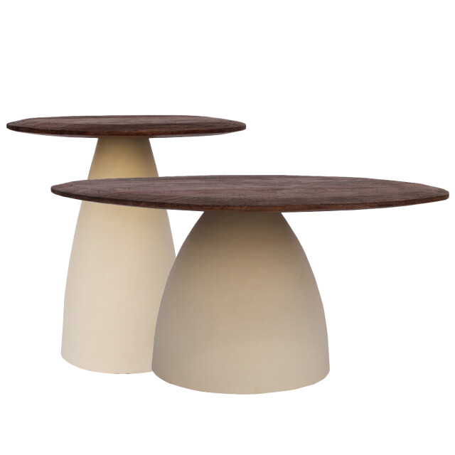 Brix salontafel set marron - mangohout 3185822 large