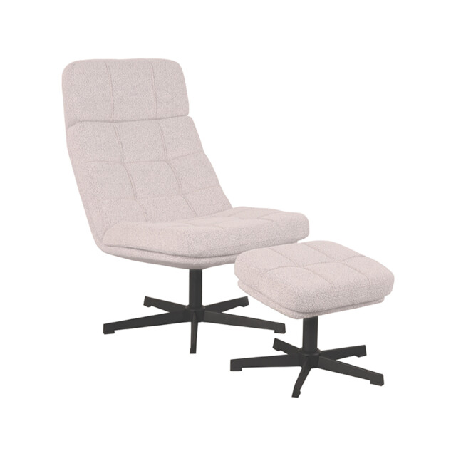 Label51 Fauteuil alvar naturel boucle incl. ottoman 3183604 large
