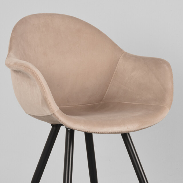 Label51 Eetkamerstoel forli zand fluweel set van 2 3183524 large