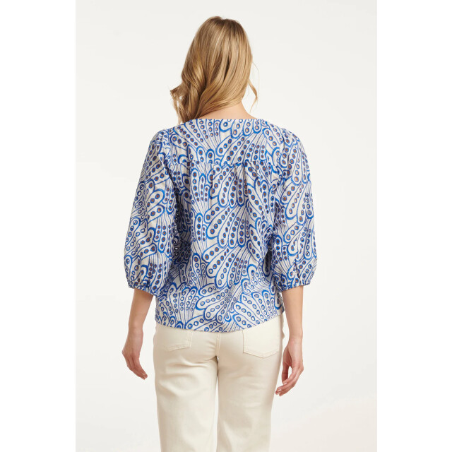 Smashed Lemon 25136 broderie anglaise top met v-hals en 3/4 mouwen – | 25136-650-000 large