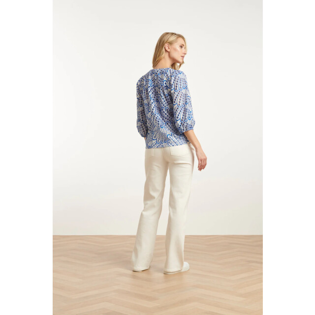 Smashed Lemon 25136 broderie anglaise top met v-hals en 3/4 mouwen – | 25136-650-000 large