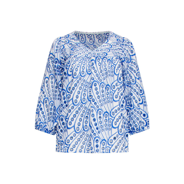 Smashed Lemon 25136 broderie anglaise top met v-hals en 3/4 mouwen – | 25136-650-000 large