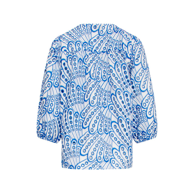 Smashed Lemon 25136 broderie anglaise top met v-hals en 3/4 mouwen – | 25136-650-000 large
