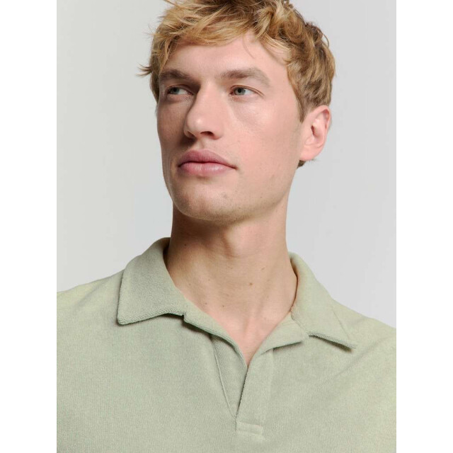 No Excess Polo revers solid terry knit smoke 28370480-049 large