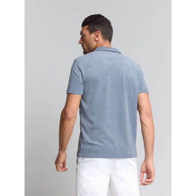 No Excess Polo revers solid terry knit washed blue 28370480-137 large