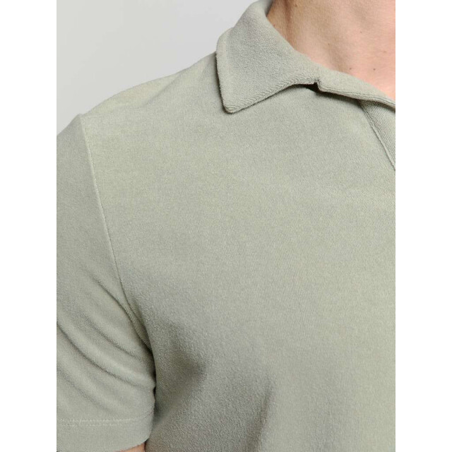 No Excess Polo revers solid terry knit smoke 28370480-049 large