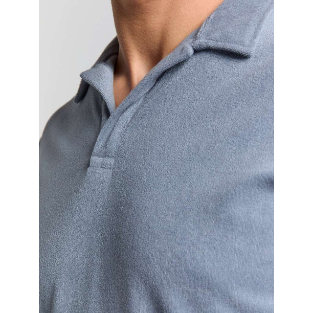 No Excess Polo revers solid terry knit washed blue 28370480-137 large