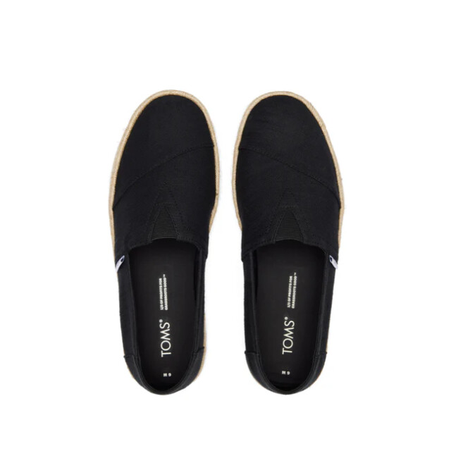 Toms Alpargata rope 10019875 black cotton slubby woven 10019875 large