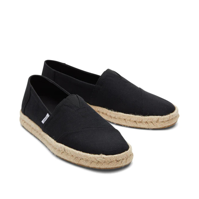 Toms Alpargata rope 10019875 black cotton slubby woven 10019875 large