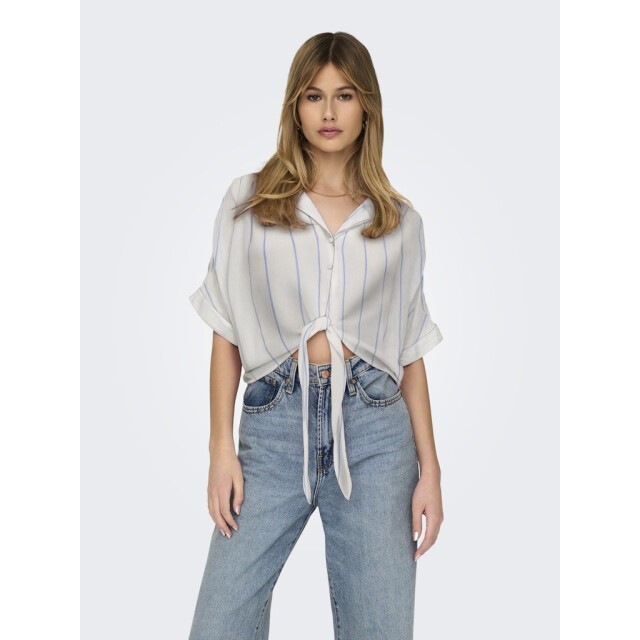 Only onlpaula life s/s tie shirt wvn noo 15281497 wide blue bonnet stripe 06613.198.0023 large