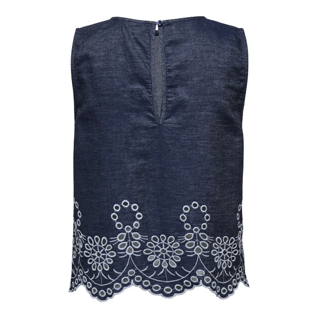 Jacqueline de Yong margot s/l embroidery top wvn 15352788 medium blue denim 06010.265.0002 large