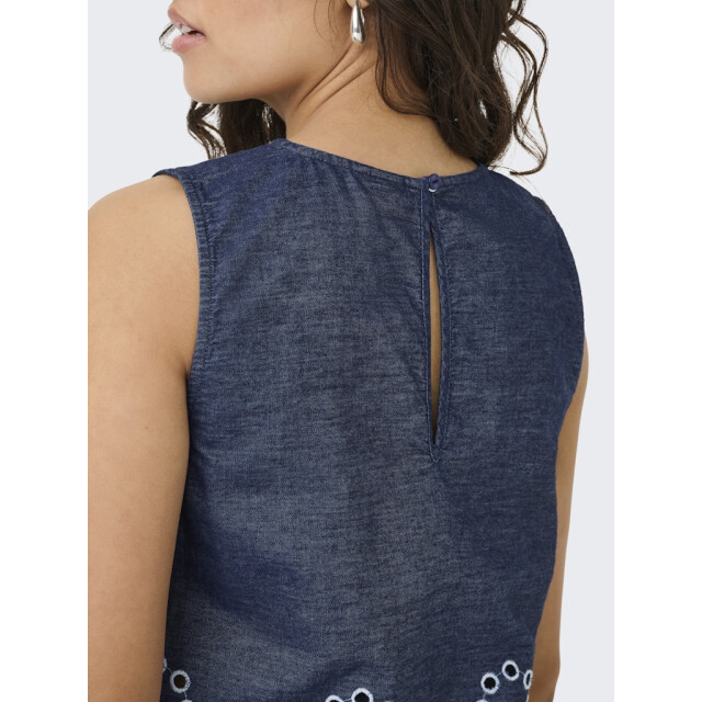 Jacqueline de Yong margot s/l embroidery top wvn 15352788 medium blue denim 06010.265.0002 large