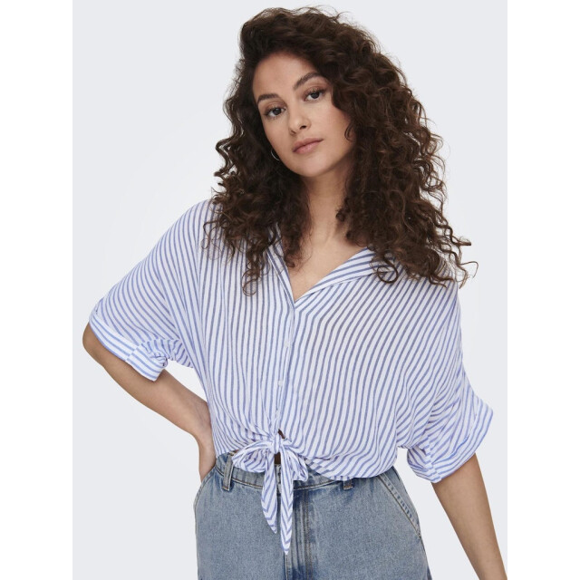 Only onlpaula life s/s tie shirt wvn noo 15281497 blue stripes 06613.241.0070 large