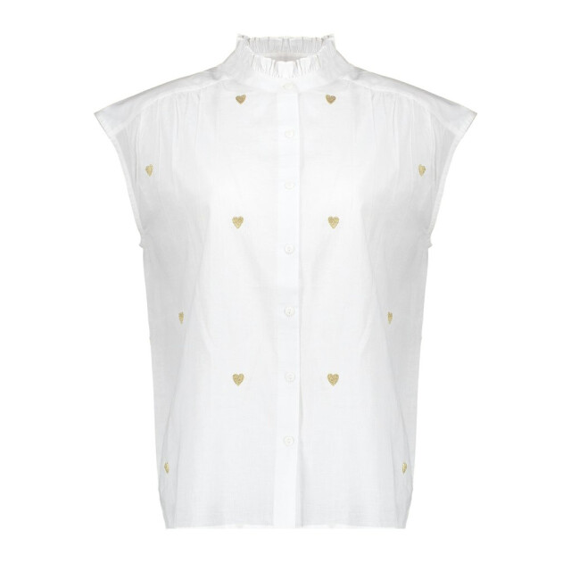 Geisha blouse lurex hearts 53341-81 10 off-white/ gold 06615.112.0113 large