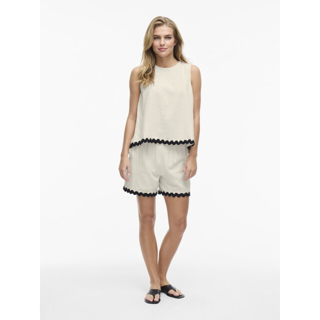 Vila vimanda wavy o-neck s/l top 14106795 birch 06010.198.0095 large