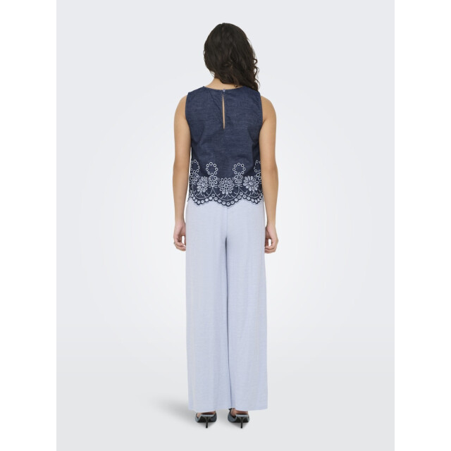 Jacqueline de Yong margot s/l embroidery top wvn 15352788 medium blue denim 06010.265.0002 large