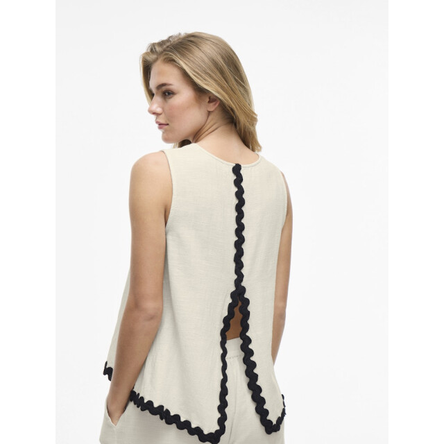 Vila vimanda wavy o-neck s/l top 14106795 birch 06010.198.0095 large