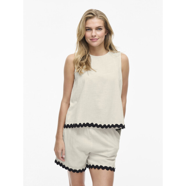 Vila vimanda wavy o-neck s/l top 14106795 birch 06010.198.0095 large