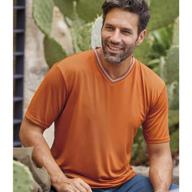 Atlas For Men Heren v hals t-shirt (pak van 3) UTAF251_bluedarkgreyorange large