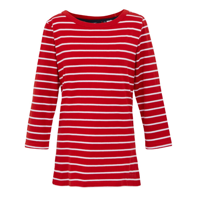 Regatta Dames baylette ii gestreept t-shirt UTRG11225_highriskredwhite large