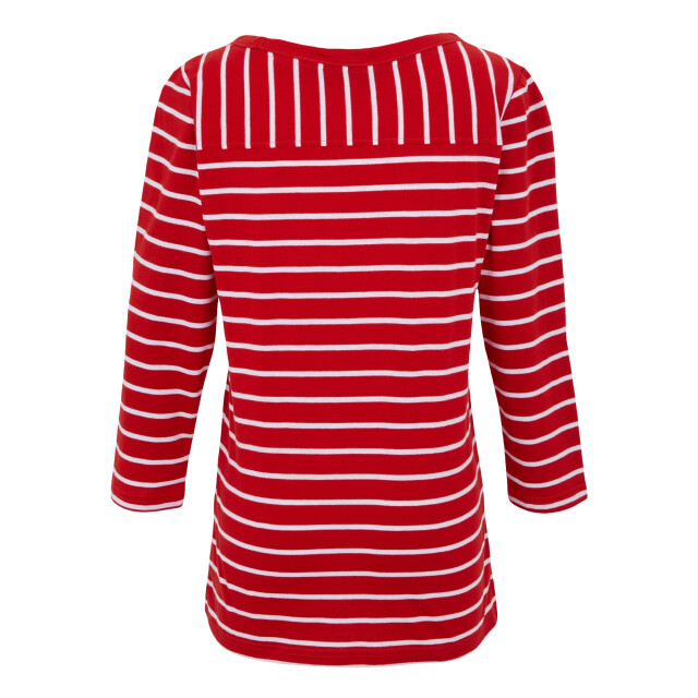 Regatta Dames baylette ii gestreept t-shirt UTRG11225_highriskredwhite large