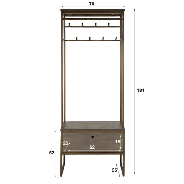 Hoyz garderobemeubel roede ferro brons antiek 3187673 large