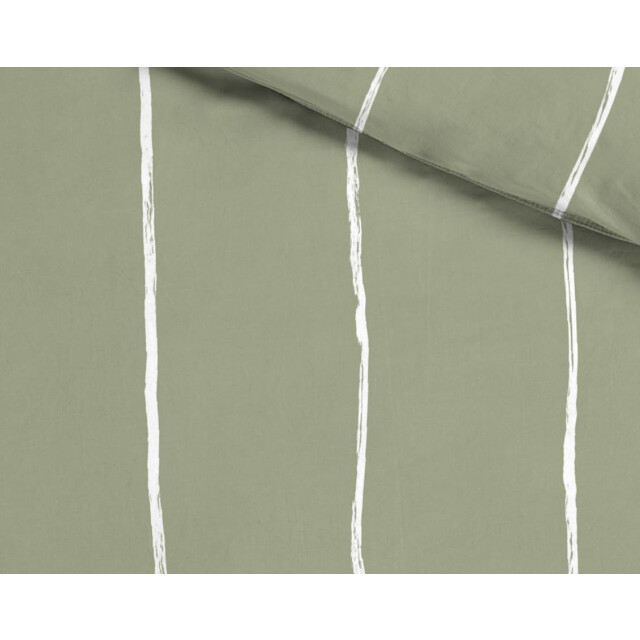 DoubleDry Luxe dekbedovertrek fair biologisch katoen 240x200/220 lily streep groen 2825779 large