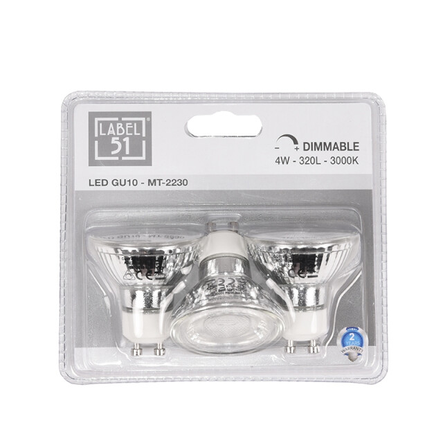 Label51 Lichtbron gu10 3 stuks glas 3187534 large
