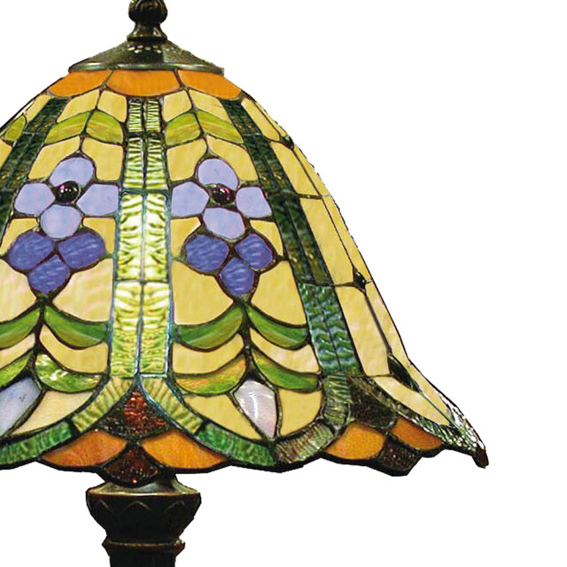 LumiLamp Tiffany tafellamp Ø 30x48 cm blauw glas bloem tiffany 1088674 large