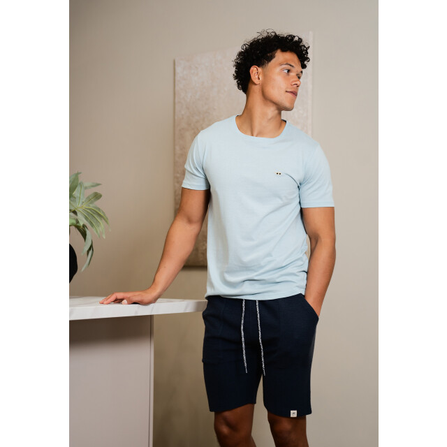Phil & Co Heren korte pyjama lounge set shortama lichtblauw/donkerblauw PH-514-02 large