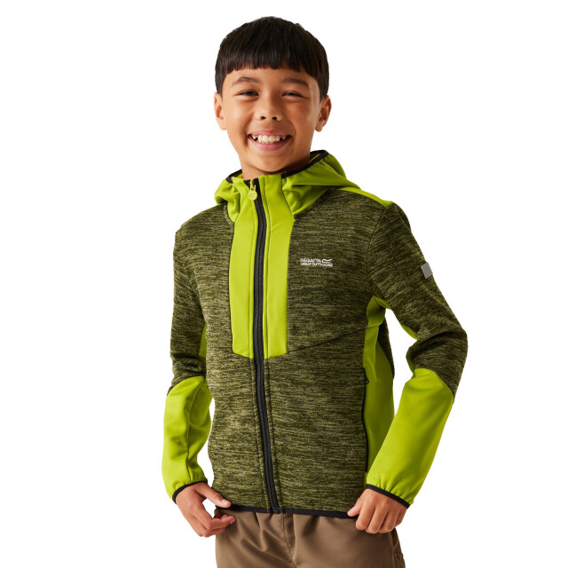 Regatta Kinder/kids dissolver x fleece full zip hoodie UTRG12008_nephritegreengrenoblegreen large