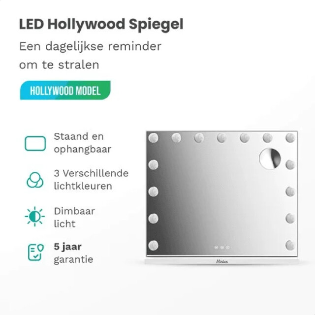 Mirlux Hollywood spiegel 58x48cm wit pre order 3083724 large