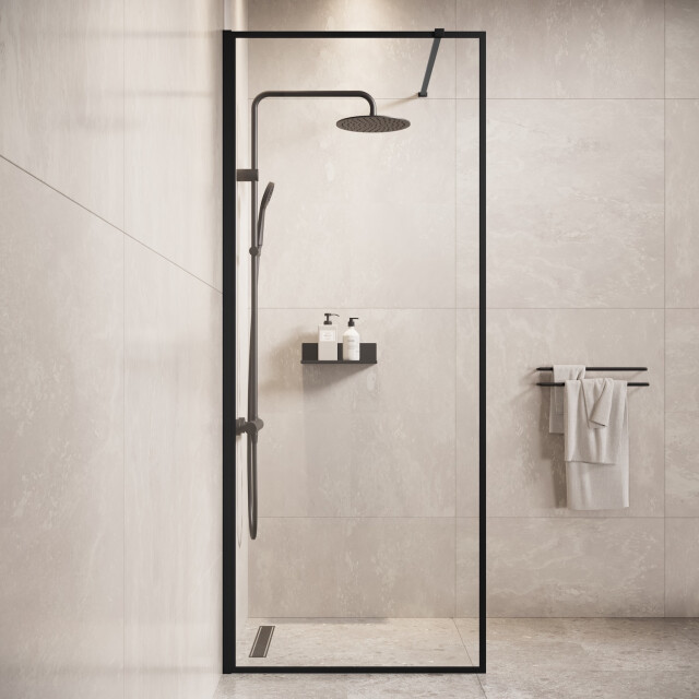 Badplaats Douchewand georgia 50 x 200 cm zwart – inloopdouche 8 mm 3181244 large