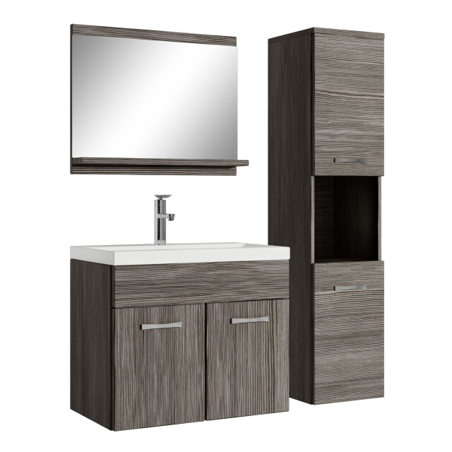 Badplaats Badkamermeubel set montreal 60 x 35 cm grijs badmeubel met 3181397 large