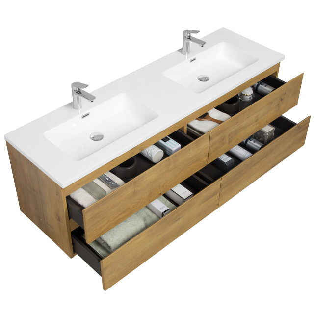 Badplaats Badkamermeubel set angela 160cm - badmeubel met wastafel 3181137 large