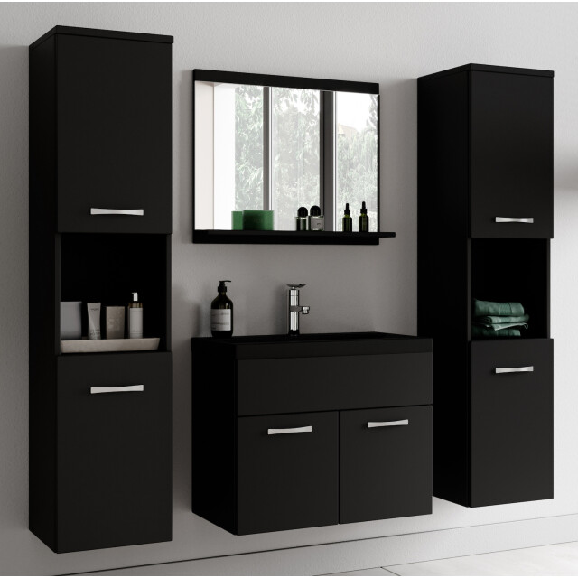 Badplaats Badkamermeubel set montreal xl 60 x 35 cm mat zwart badmeubel met 3181102 large