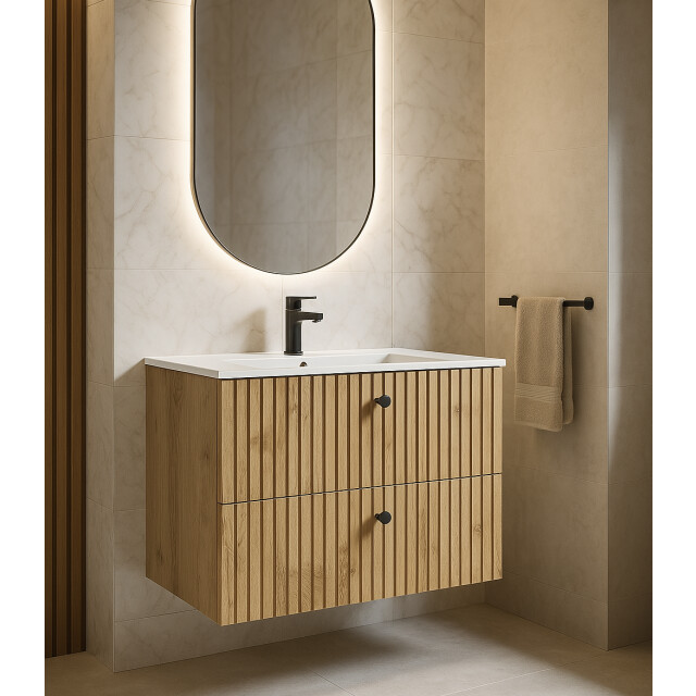 Badplaats Badkamermeubel saros 80 x 45 cm - badmeubel met wastafel 3180884 large