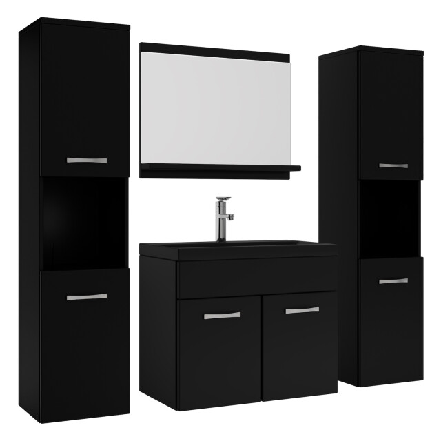 Badplaats Badkamermeubel set montreal xl 60 x 35 cm mat zwart badmeubel met 3181102 large