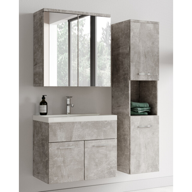 Badplaats Badkamermeubel set montreal 60 cm beton grijs badmeubel met 3181064 large