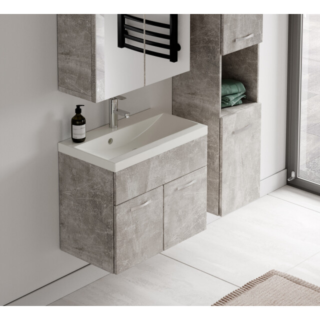 Badplaats Badkamermeubel set montreal 60 cm beton grijs badmeubel met 3181064 large