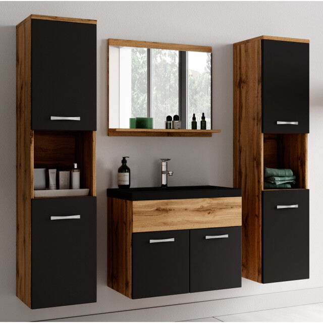 Badplaats Badkamermeubel set montreal xl 60 x 35 cm eiken met zwart - 3182781 large
