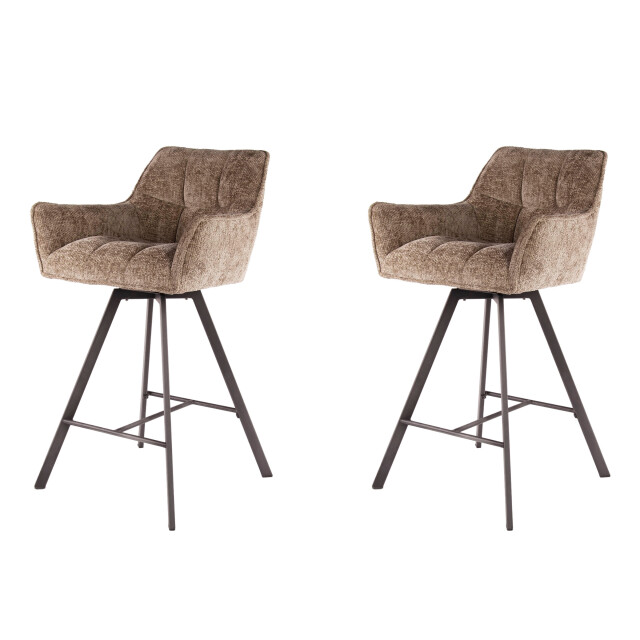 Hoyz barstoel raster draaibaar 2 stuks rich champagne 3171160 large