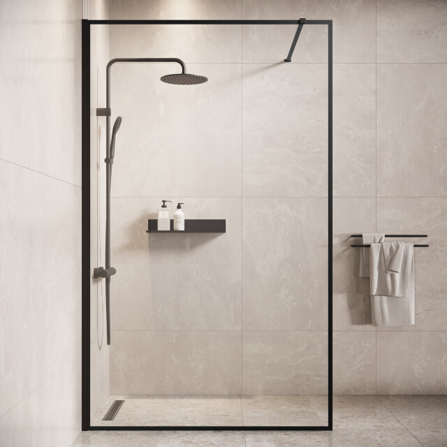 Badplaats Douchewand georgia 120 x 200 cm zwart – inloopdouche 8 mm 3181200 large