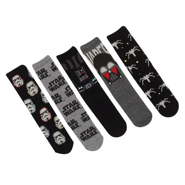 Li-cense Star wars uniseks adult dark side sokken (set van 5) UTHE3268_blackgrey large