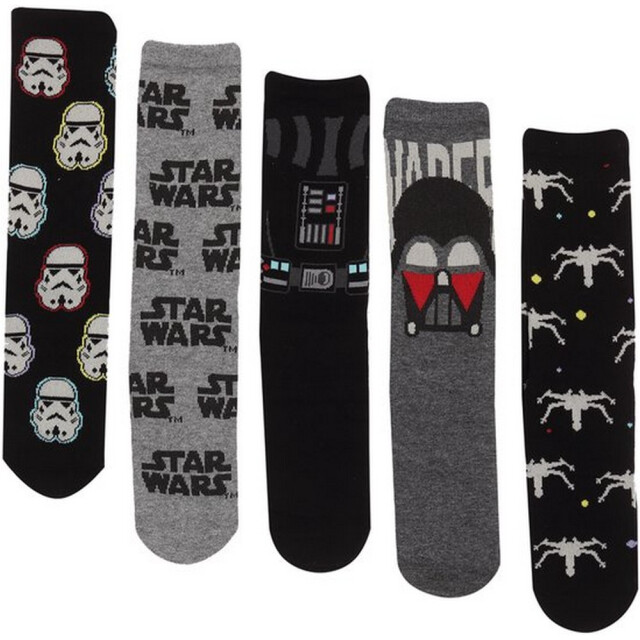 Li-cense Star wars uniseks adult dark side sokken (set van 5) UTHE3268_blackgrey large